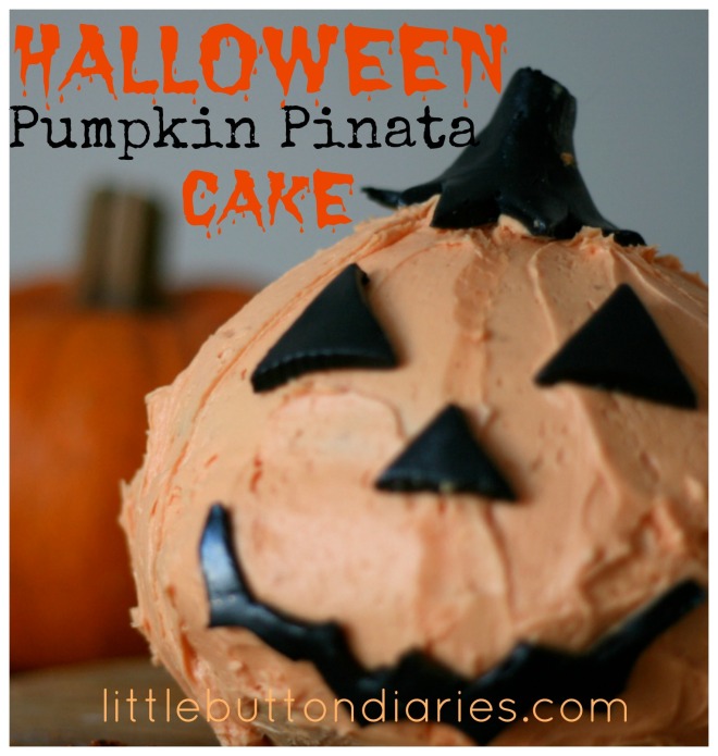 halloween pumpkin piñata cake