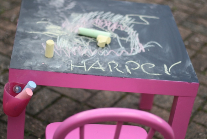 chalkboard table upcycle