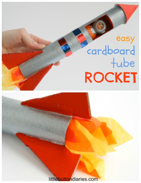 cardboard tube rocket little button diaries