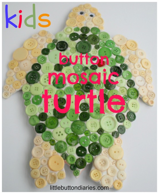 button mosaic turtle little button diaries