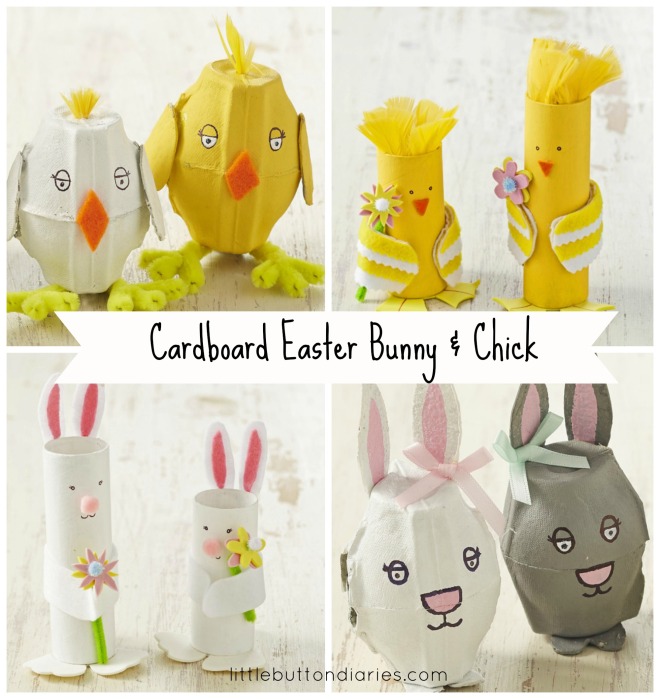 kids projects - cardboard bunnies and chicks